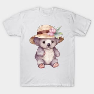 Koala in Straw Hat T-Shirt